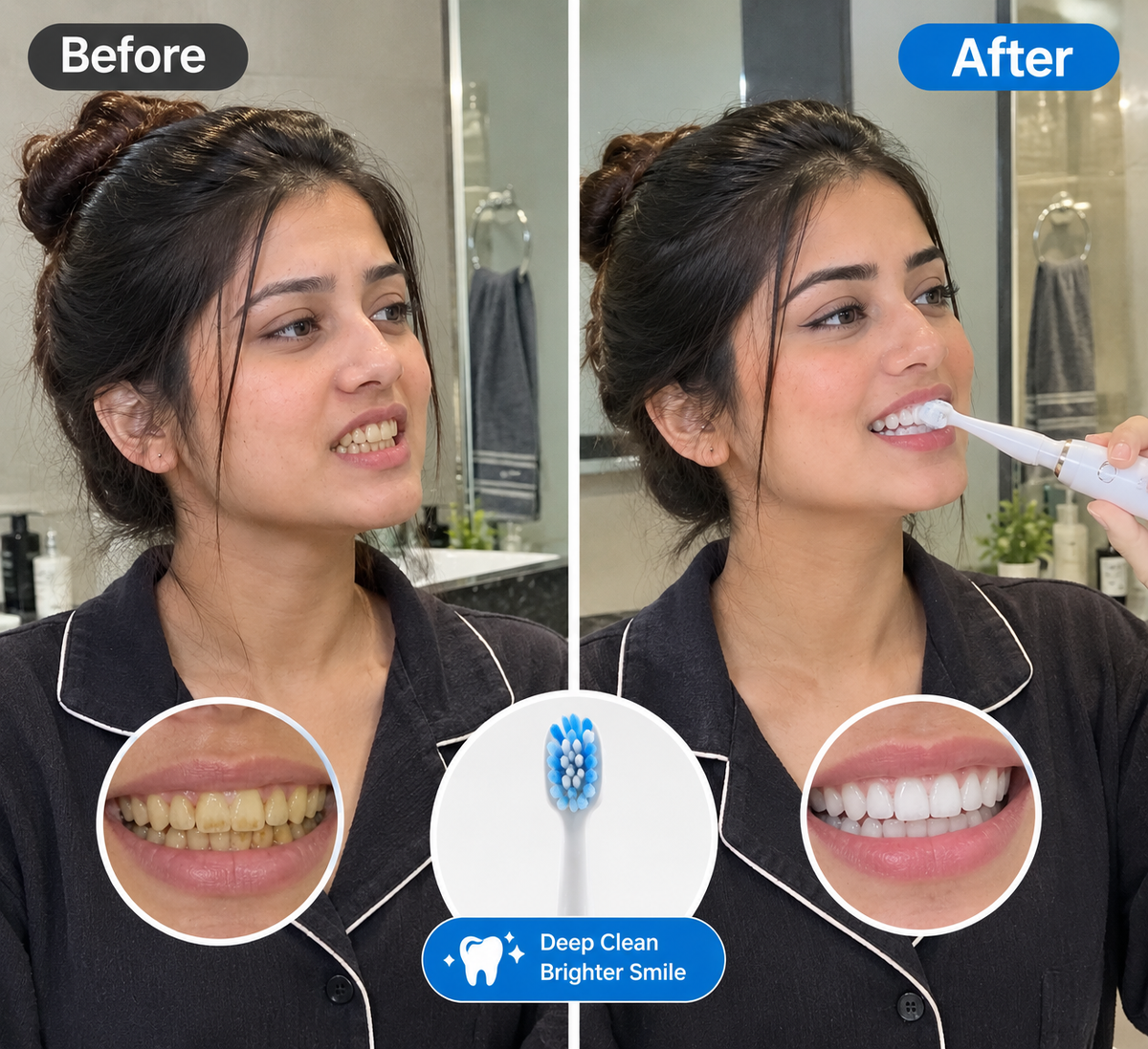 X-3 Sonic Electric Toothbrush before and after real customer results
