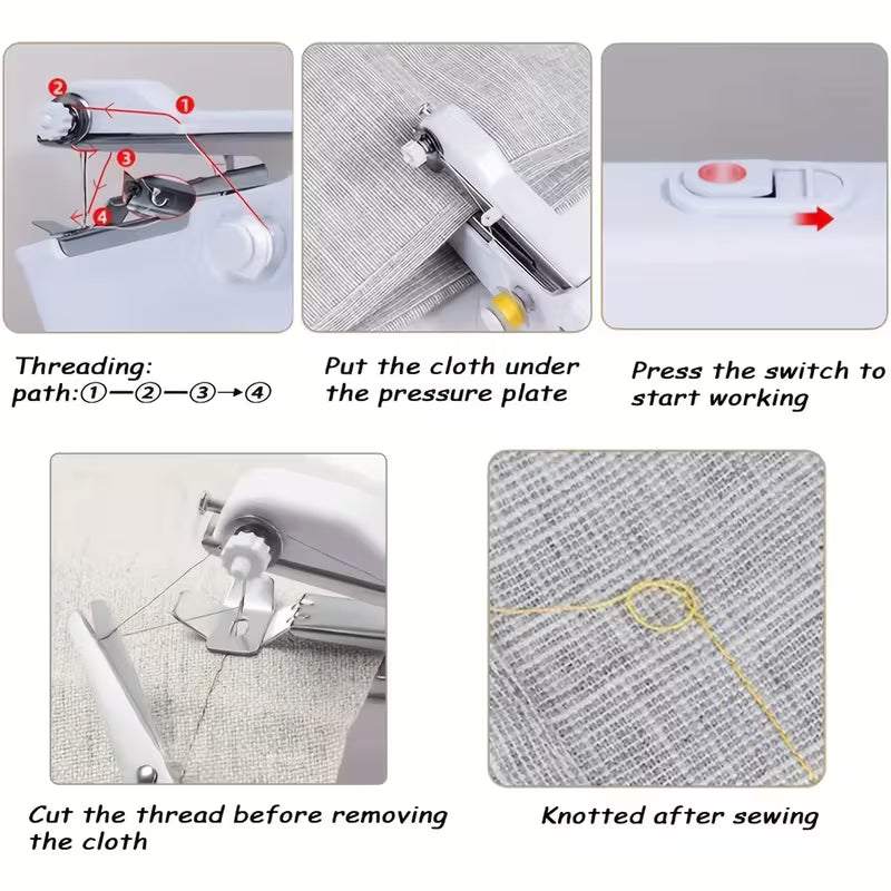 Portable Handheld Mini Sewing Machine - Cordless Electric Stitching Tool