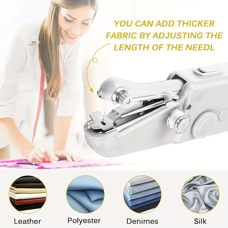 Portable Handheld Mini Sewing Machine - Cordless Electric Stitching Tool