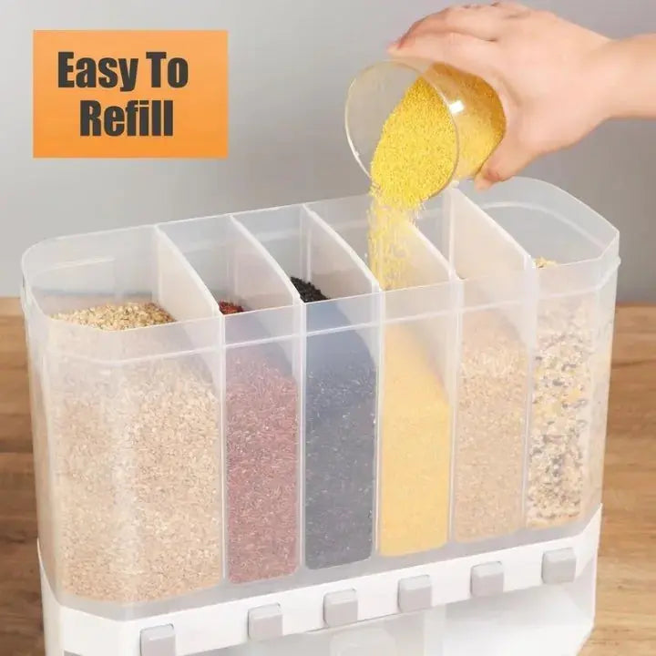 Wall Mounted 6-in-1 Grain Dispenser (Daal Box) My Store