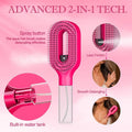 2-in-1 Detangling Hair Brush Spray Rotating Barber Comb Set