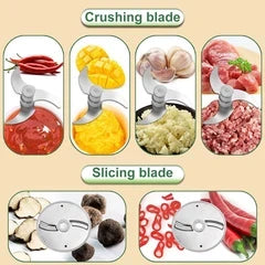 4-in-1 Manual Vegetable Chopper - Pull Cord Garlic