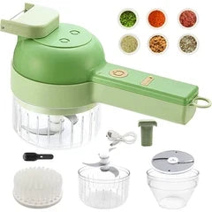 4-in-1 Manual Vegetable Chopper - Pull Cord Garlic