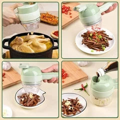 4-in-1 Manual Vegetable Chopper - Pull Cord Garlic