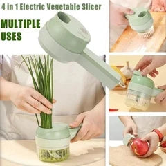 4-in-1 Manual Vegetable Chopper - Pull Cord Garlic