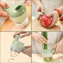 4-in-1 Manual Vegetable Chopper - Pull Cord Garlic