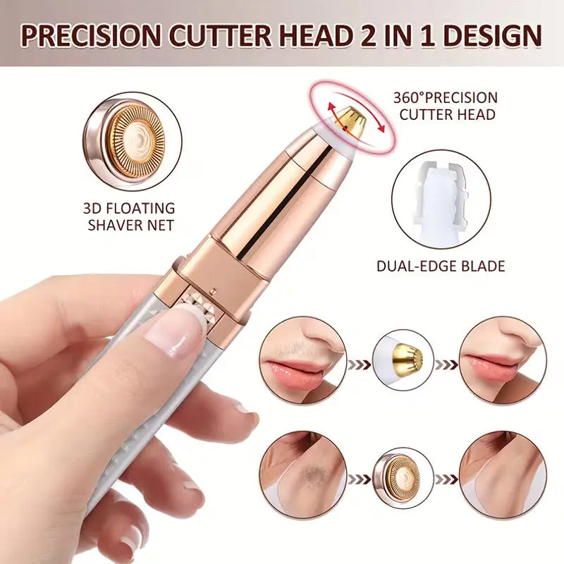 2-in-1 Rechargeable Eyebrow & Facial Hair Remover with LED Light My Store