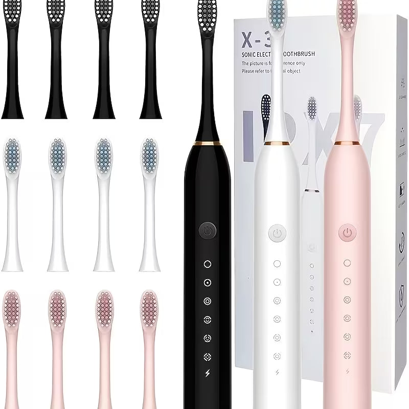 X-3 Sonic Electric Toothbrush with 8 replacement brush heads