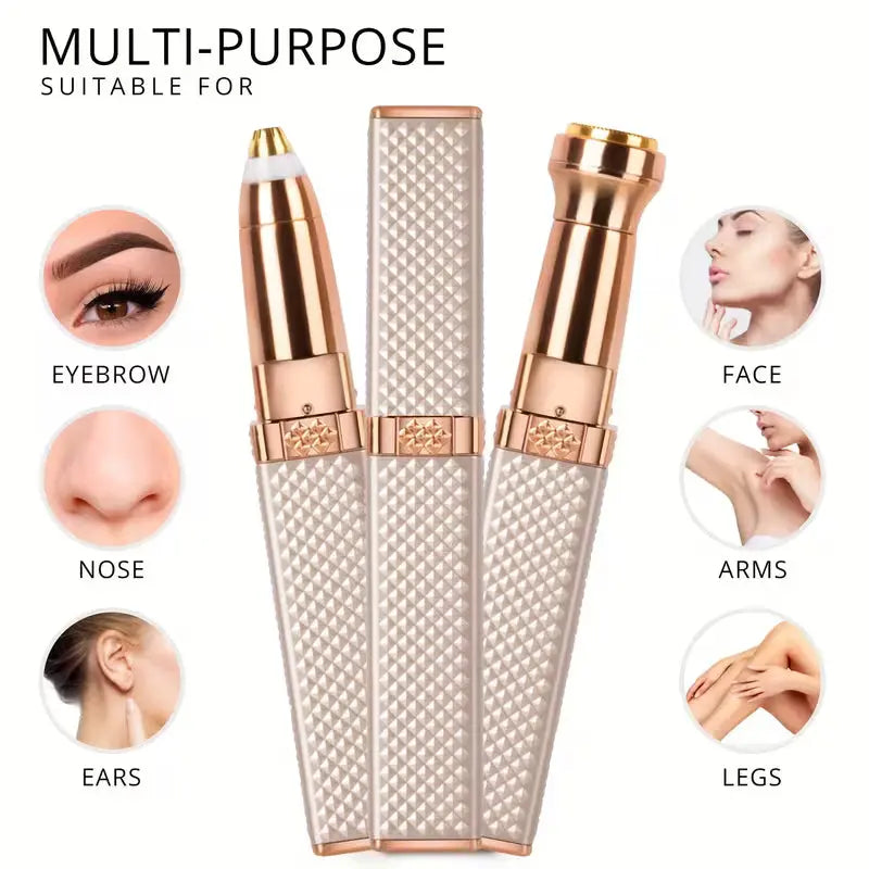 2-in-1 Rechargeable Eyebrow & Facial Hair Remover with LED Light My Store