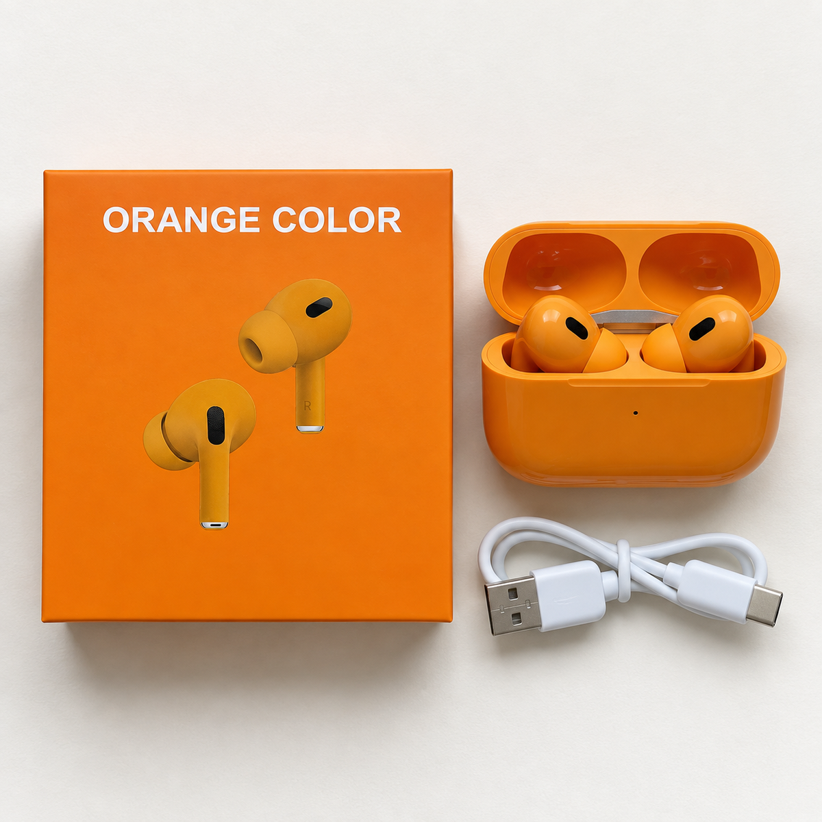 AirPods Pro 2 Orange Edition – Wireless Bluetooth Earbuds with Charging Case