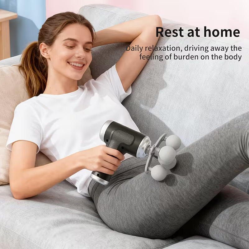 5 Head Rechargeable Massage Gun 6 Speed Deep Tissue Muscle Massager