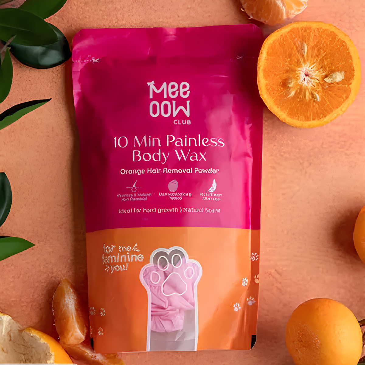 Meeoow Wax – 10-Min Painless Orange Body Wax for Smooth Skin