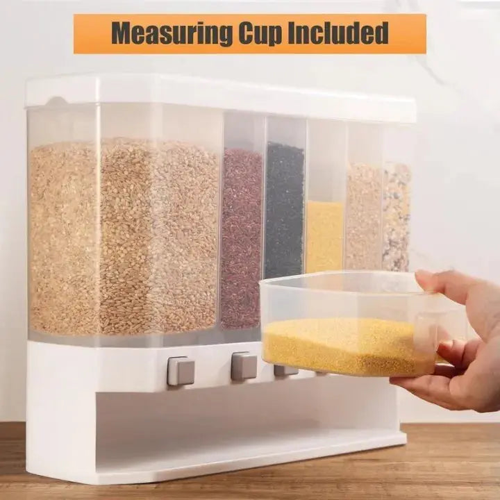 Wall Mounted 6-in-1 Grain Dispenser (Daal Box) My Store