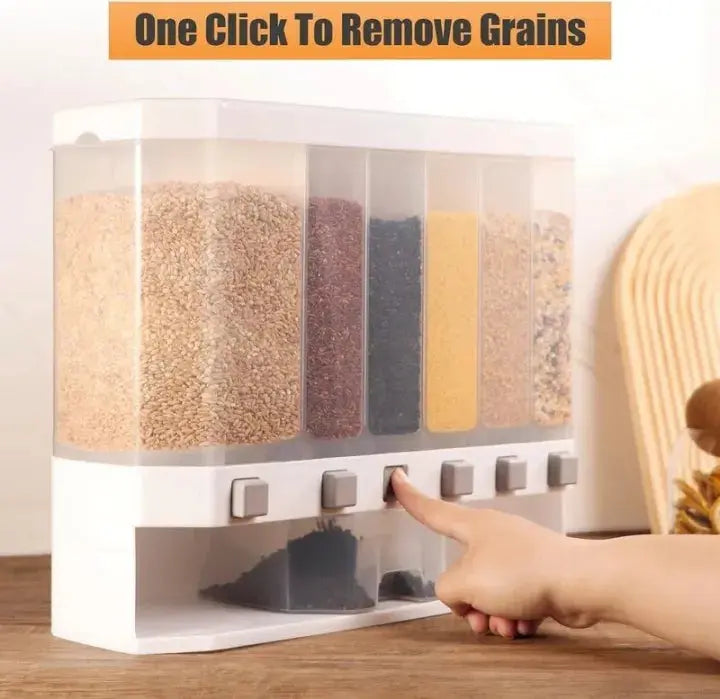 Wall Mounted 6-in-1 Grain Dispenser (Daal Box) My Store