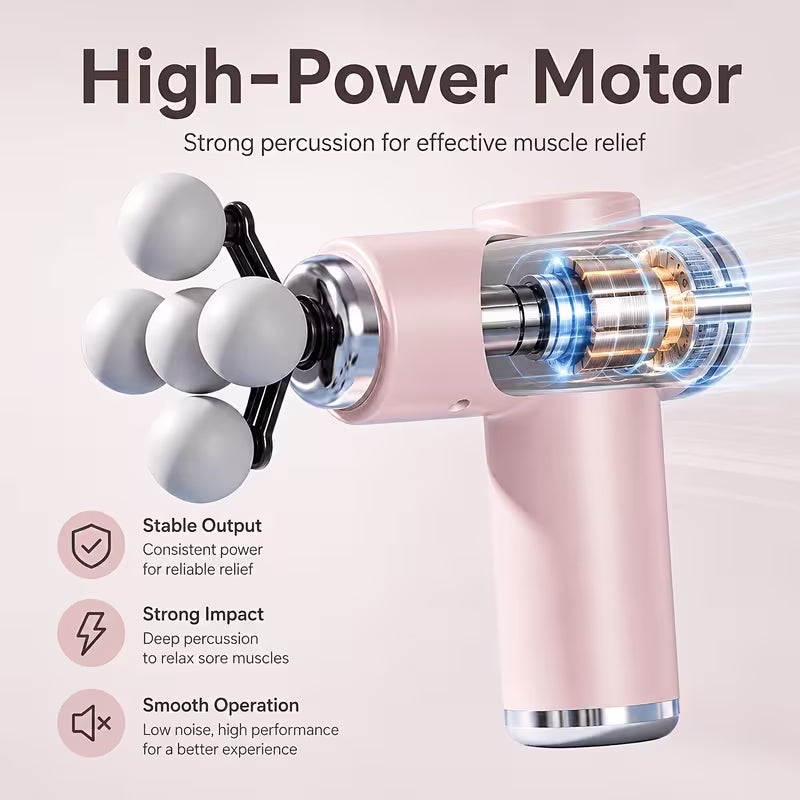 5 Head Rechargeable Massage Gun 6 Speed Deep Tissue Muscle Massager