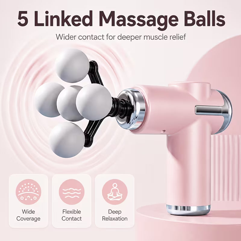 5 Head Rechargeable Massage Gun 6 Speed Deep Tissue Muscle Massager